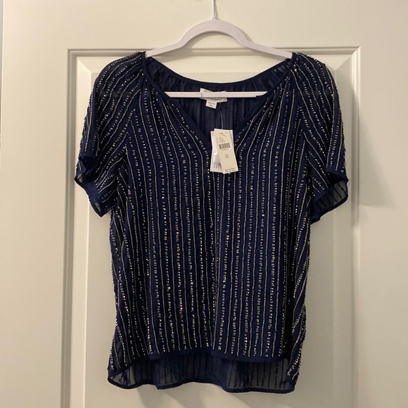 Anthropologie Velvet by Graham & Spencer Beaded Blouse with cami - Picture 1 of 7